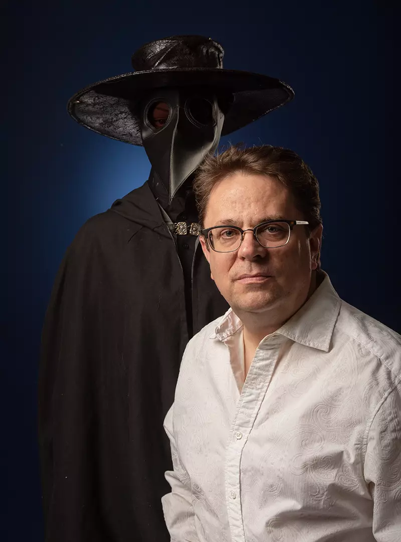 Carl Cox Hudson Valley Artist with Plague Doctor